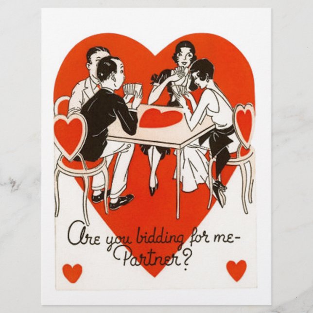 Valentine's Day Bridge Game Flyer (Front)