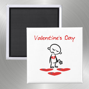 Valentine's Day Broken Heart Man Colour Magnet