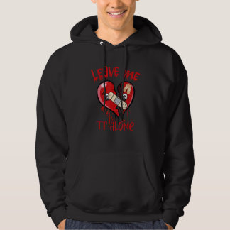 Valentine's Day Broken Retro Heart Single Hoodie