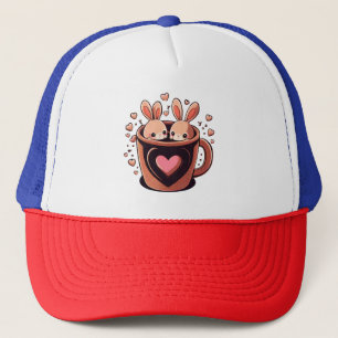 Valentine's Day Bunny, cute valentines day bunny Trucker Hat