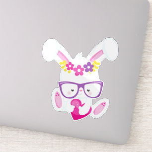 Valentine's Day Bunny, White Bunny, Heart, Glasses