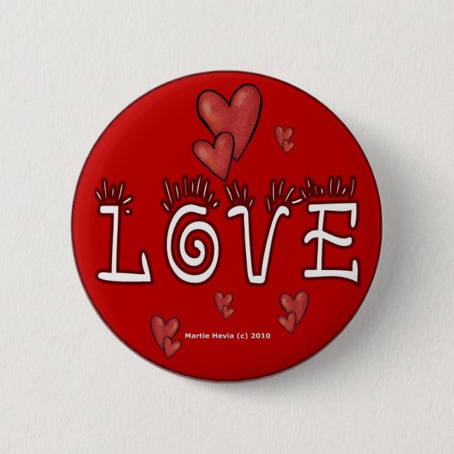 Valentine's Day Buttons/Pins (4) 6 Cm Round Badge (Front)