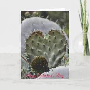 Valentine's day cactus holiday card