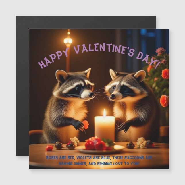Valentine's Day Candle Light Dinner Magnetic Card (Front/Back)
