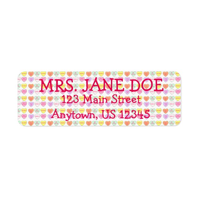 Valentine's Day Candy Conversation Hearts Pastel (Front)