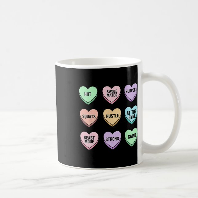 Valentines Day Candy Heart Bodybuilding Fitness Co Coffee Mug (Right)