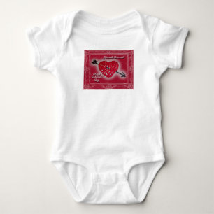 Valentine's Day Candy Heart Greeting Baby Bodysuit