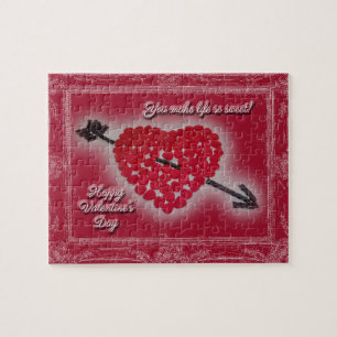Valentine's Day Candy Heart Greeting Jigsaw Puzzle