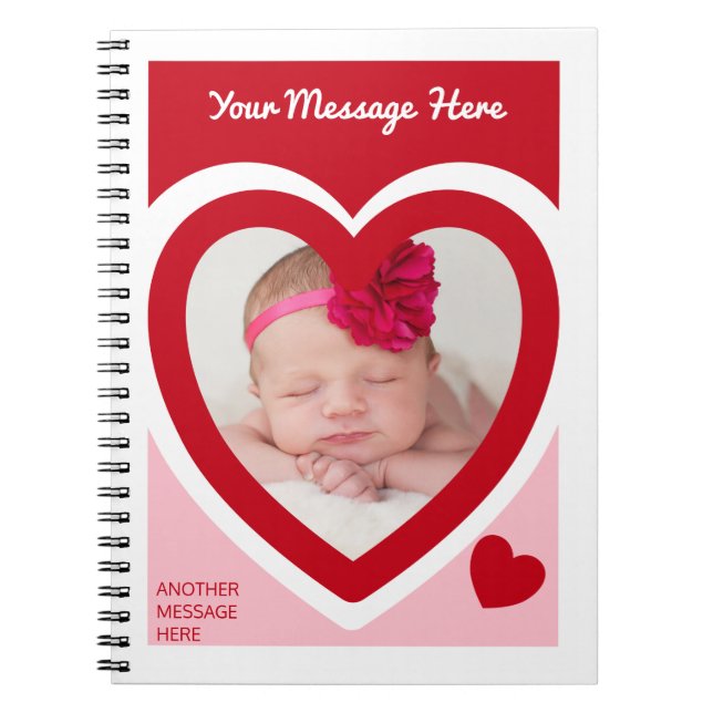 Valentine's Day Candy Hearts Box Custom Photo Notebook (Front)
