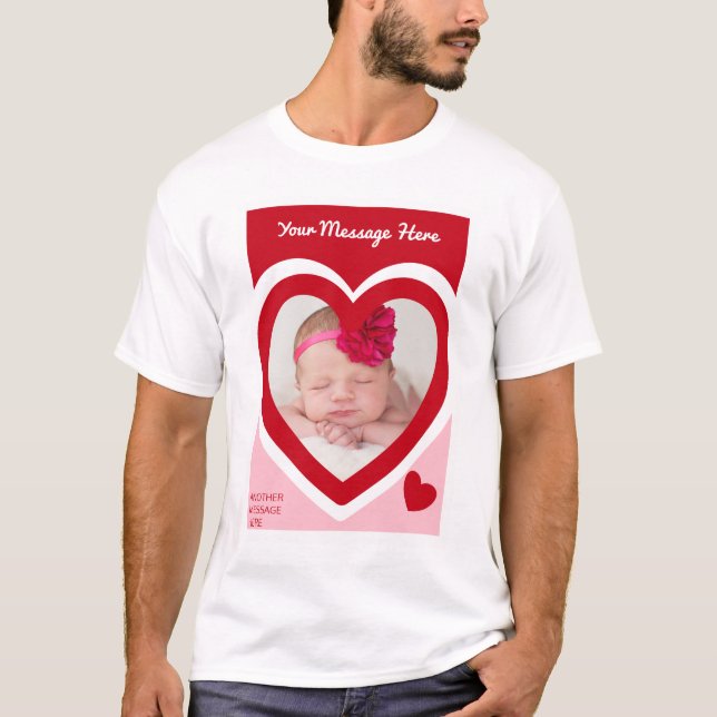 Valentine's Day Candy Hearts Box Custom Photo T-Shirt (Front)