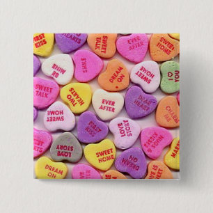 Valentine's Day Candy Hearts Button