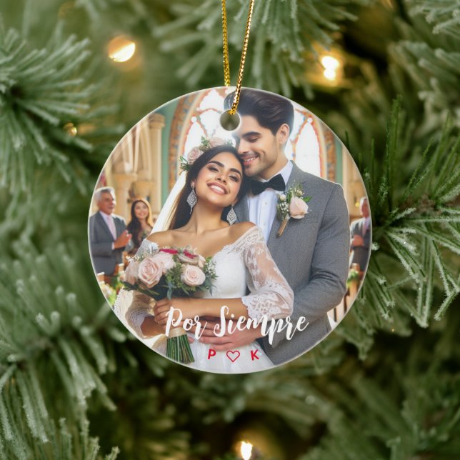 Valentines Day Candy Hearts Custom Photo Spanish Ceramic Tree Decoration (Tree)