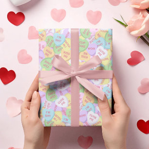 Valentine's Day Candy Hearts Cute Pattern  Wrapping Paper