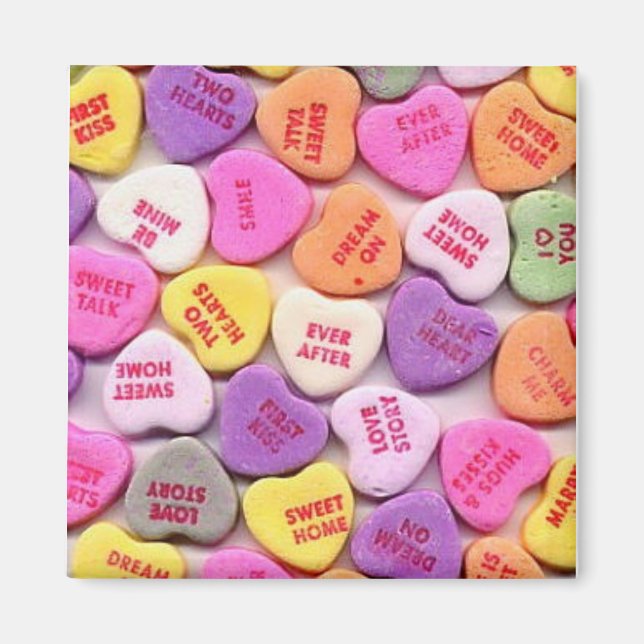 Valentine's Day Candy Hearts Magnet (Front)