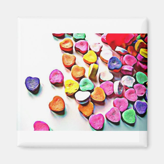 Valentine's Day Candy Hearts Magnet (Front)