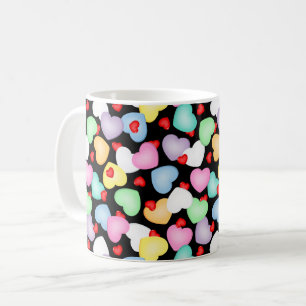 Valentine's Day Candy Hearts Pattern Coffee Mug