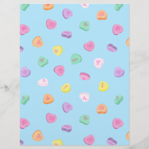 Valentines Day Candy Hearts Pattern Custom Letterhead