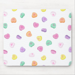 Valentines Day Candy Hearts Pattern Mouse Mat
