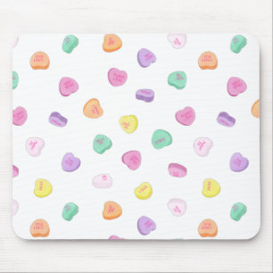 Valentines Day Candy Hearts Pattern Mouse Mat