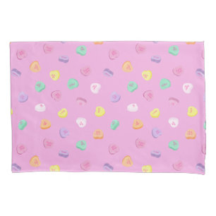 Valentines Day Candy Hearts Pattern Pillowcase