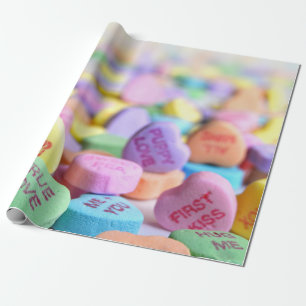 Valentine's Day Candy Hearts Wrapping Paper