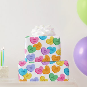 Valentine's Day Candy Hearts Wrapping Paper