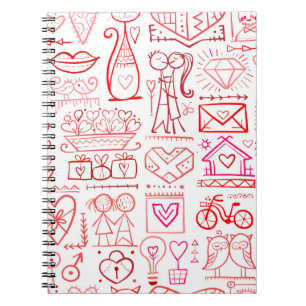 Valentine's day card design. Love and Wedding seam Notebook