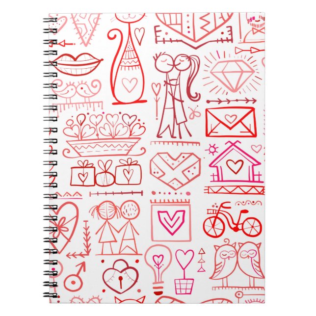 Valentine's day card design. Love and Wedding seam Notebook (Front)