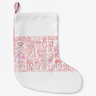 Valentine's day card design. Love and Wedding seam Small Christmas Stocking