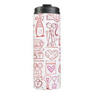 Valentine's day card design. Love and Wedding seam Thermal Tumbler