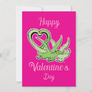 Valentine's Day Card Dragons Lovers Tail of Heart