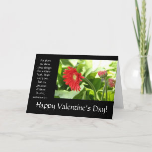 Valentine's Day Card, floral, bible verse on love Holiday Card