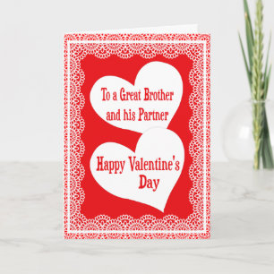 Valentine's Day Card For Brother And His Partner