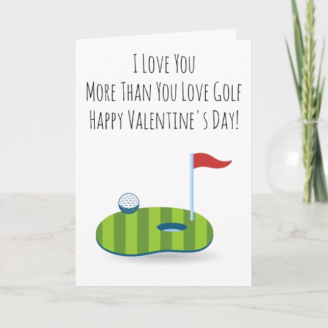 Valentines Day Card For Golfer Funny Golf Player (Front)