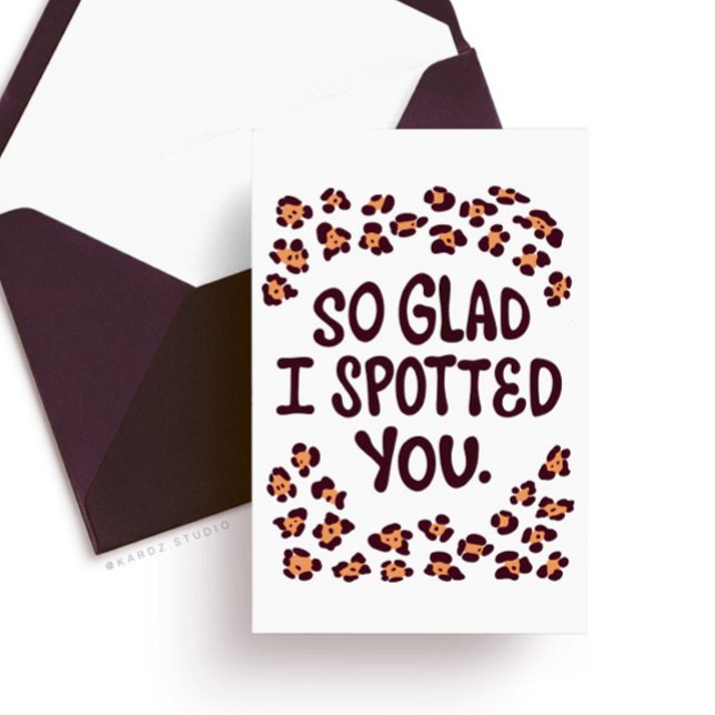 Valentines Day Card for him  (Valentines romantic card for boyfriend, "So glad I spotted you" modern typography)