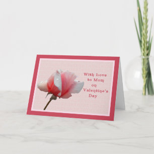 Valentine's Day Card for Mum Pink Rose
