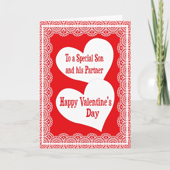 Valentine's Day Card For Son And His Partner (Front)