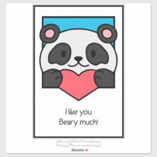 Valentines Day Card Friends Panda Heart