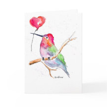 Valentine's Day  card "Humming bird in love"