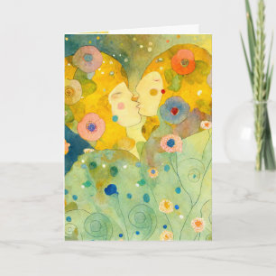 Valentine's Day card kissing pretty impression