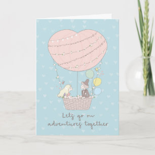 Valentines Day card, Let's go on adventures Holiday Card