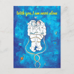 Valentine's Day Card Loving Astronauts Couple 