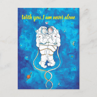 Valentine's Day Card Loving Astronauts Couple