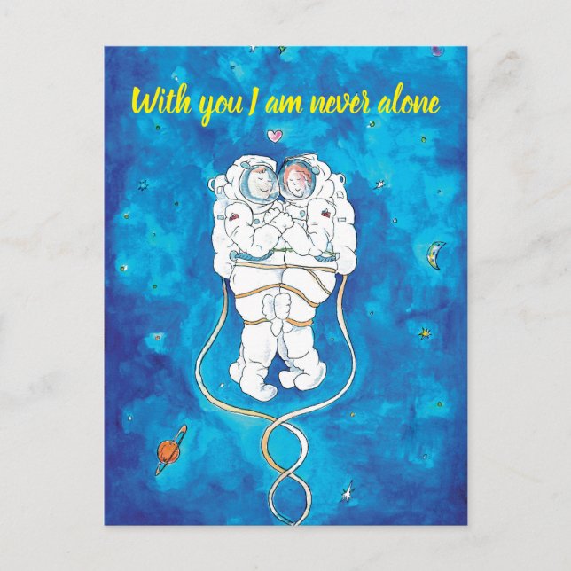 Valentine's Day Card Loving Astronauts Couple  (Front)