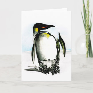 Valentine's Day Card: Penguin Drawing Holiday Card