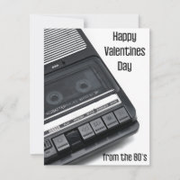 Valentine's day card, tape recorder 80's