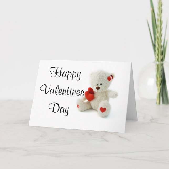 Valentine's Day Card Teddy Bear (Front)