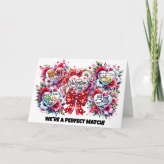 Valentine's Day Card, "We're a Perfect Match!" Card