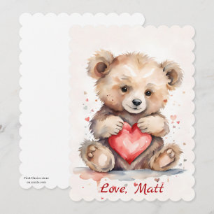 Valentine's Day card with Bear and custom text