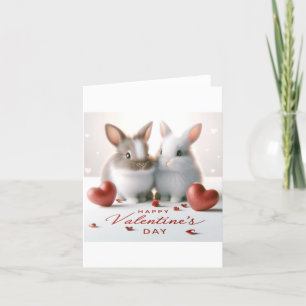 Valentine's Day card with bunnies